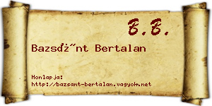 Bazsánt Bertalan névjegykártya