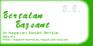 bertalan bazsant business card